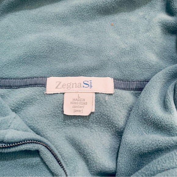Zegna S Sport 1/4 Zip Fleece Pullover Sweater Men’s Size Large Light Green - Picture 3 of 9